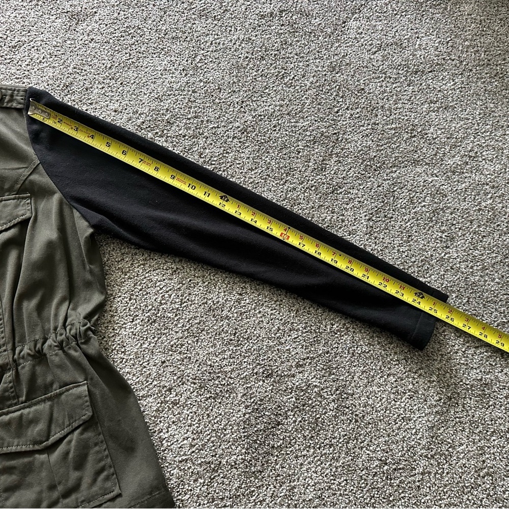 TORRID 00 0X XL Olive Green Twill Anorak Black Sleeves R $89 - Picture 9 of 11